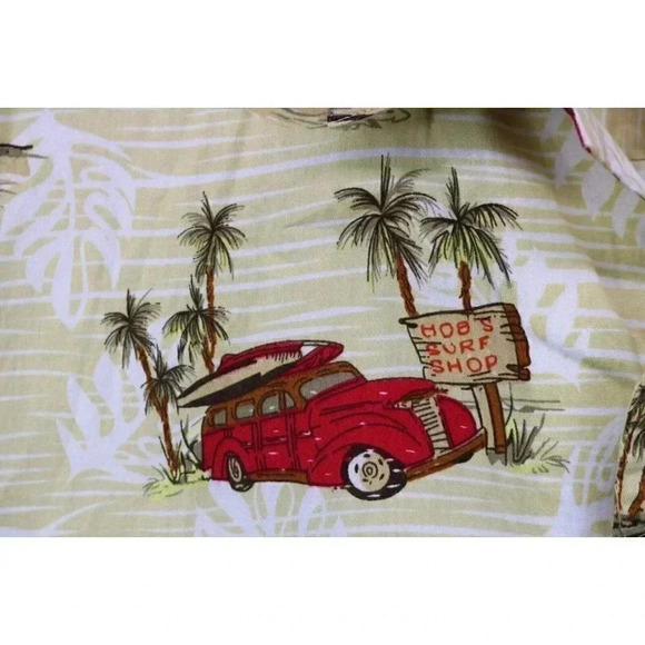 High Surf Men's Hawaiian Shirt-XL-Bob's Surf Shop-Tiki Hut-Palm Trees - Picture 3 of 8